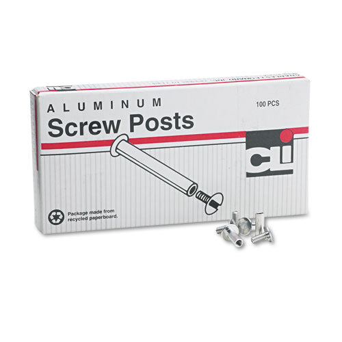 Post Binder Aluminum Screw Posts, 0.19" Diameter, 1" Long, 100-box