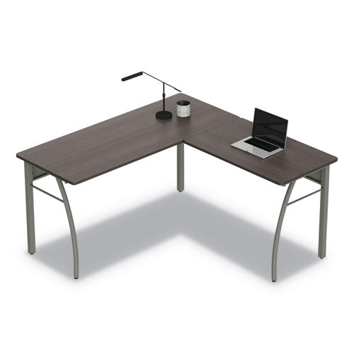 Trento Line L-shaped Desk, 59.13" X 59.13" X 29.5", Mocha-gray