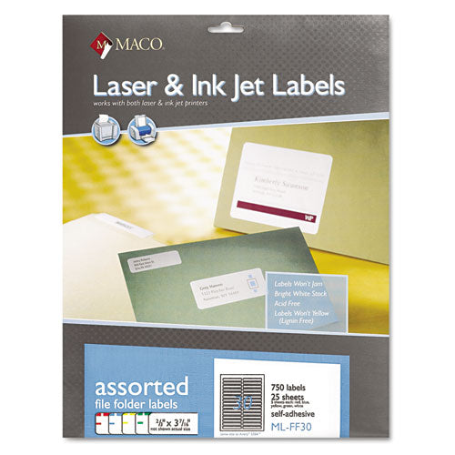 Cover-all Opaque File Folder Labels, Inkjet-laser Printers, 0.66 X 3.44, White, 30 Labels-sheet, 50 Sheets-box