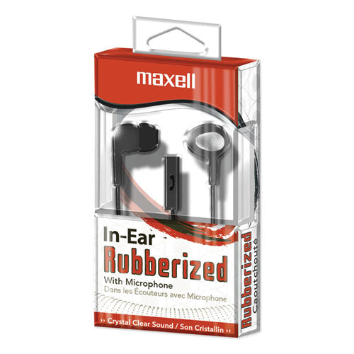 In-ear Buds With Built-in Microphone, 4 Ft Cord, Black