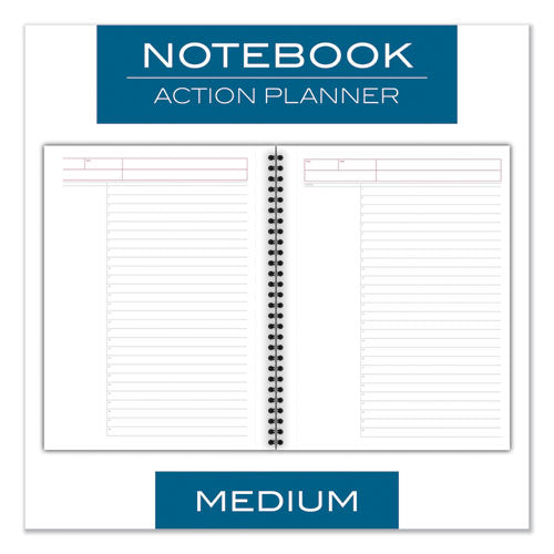 Wirebound Action Planner Business Notebook, Dark Gray, 9.5 X 7.5, 80 Sheets