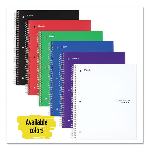 Wirebound Notebook, 5 Subjects, Wide-legal Rule, Randomly Assorted Color Covers, 10.5 X 8, 200 Sheets