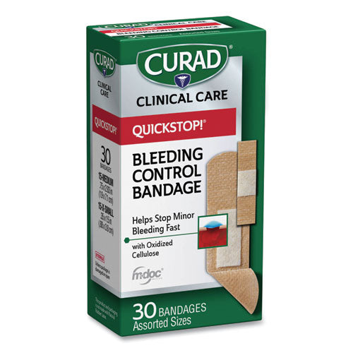 Quickstop Flex Fabric Bandages, Assorted, 30-box