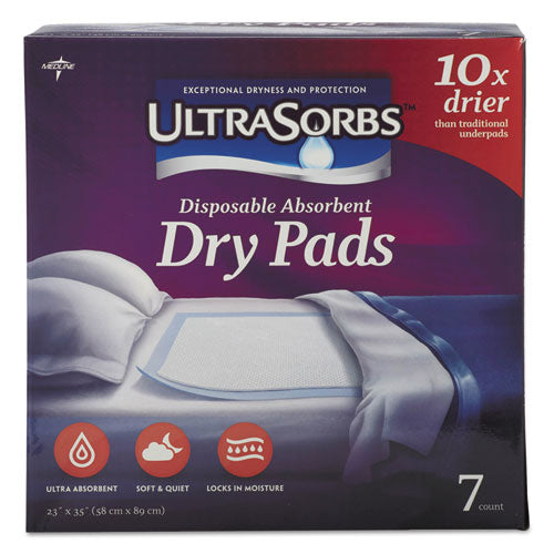 Ultrasorbs Disposable Dry Pads, 23" X 35", White, 7-box, 6-carton