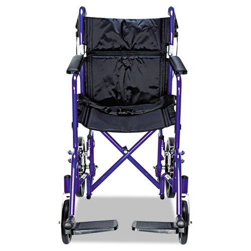 Excel Deluxe Aluminum Transport Wheelchair, 19w X 16d, 300 Lb Capacity