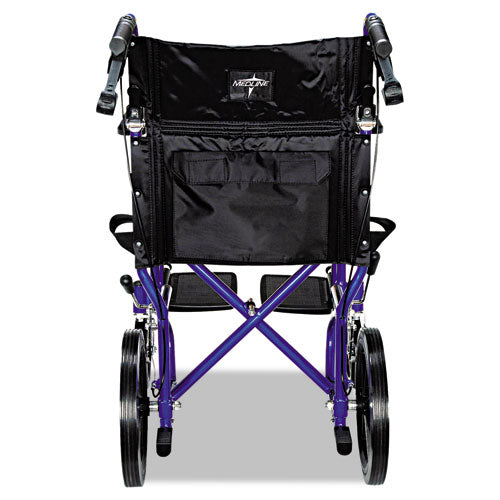 Excel Deluxe Aluminum Transport Wheelchair, 19w X 16d, 300 Lb Capacity