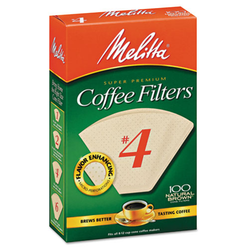 Coffee Filters, Natural Brown Paper, Cone Style, 8 To 12 Cups, 1200-carton