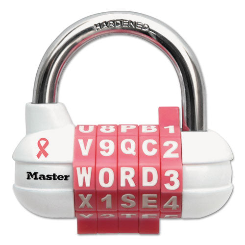 Password Plus Combination Lock, Hardened Steel Shackle, 2 1-2" Wide, Silver