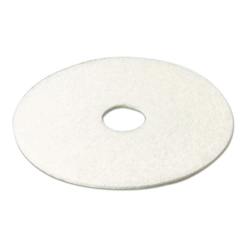 Low-speed Super Polishing Floor Pads 4100, 12" Diameter, White, 5-carton