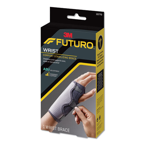 Adjustable Reversible Splint Wrist Brace, Fits Wrists 5 1-2"- 8 1-2", Black