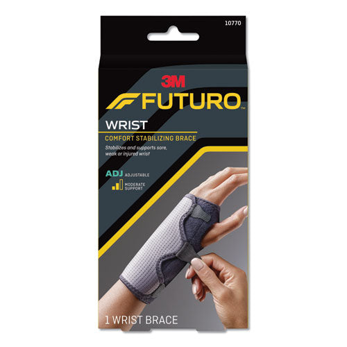 Adjustable Reversible Splint Wrist Brace, Fits Wrists 5 1-2"- 8 1-2", Black