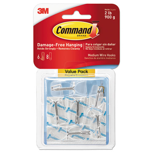 Clear Hooks And Strips, Plastic, Mini, 6 Hooks And 8 Strips-pack