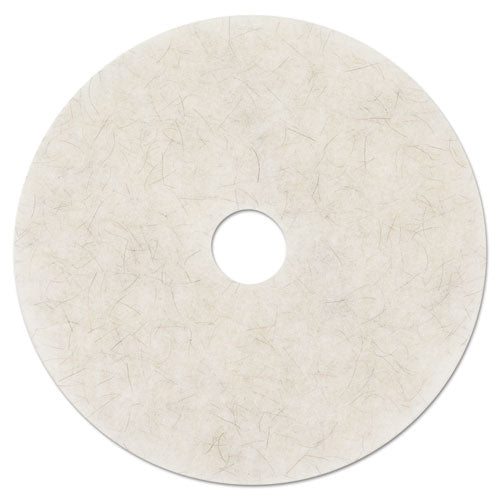 Ultra High-speed Natural Blend Floor Burnishing Pads 3300, 24" Diameter, White, 5-carton