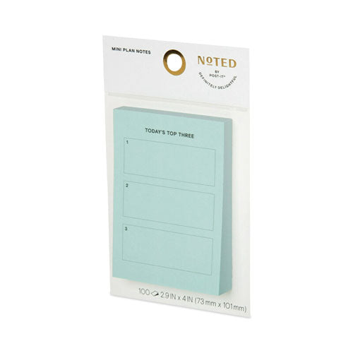 Lined Adhesive Notes, Note Ruled, 3" X 4", Turquoise, 100 Sheets-pad