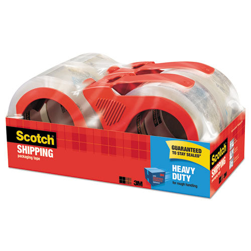 3850 Heavy-duty Packaging Tape With Dispenser, 3" Core, 1.88" X 54.6 Yds, Clear, 4-pack