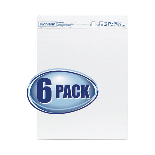 Easel Pad, Unruled, 30 White 25 X 30 Sheets, 6-pack