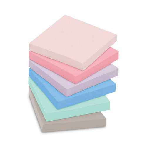 Recycled Notes In Wanderlust Pastels Collection Colors, 3" X 3", 90 Sheets-pad, 12 Pads-pack