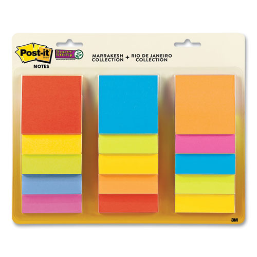 Pad Collection Assortment Pack, Marrakesh Collection And Rio De Janeiro Collection, 3 X 3, 45 Sheets-pad, 15 Pads-pack