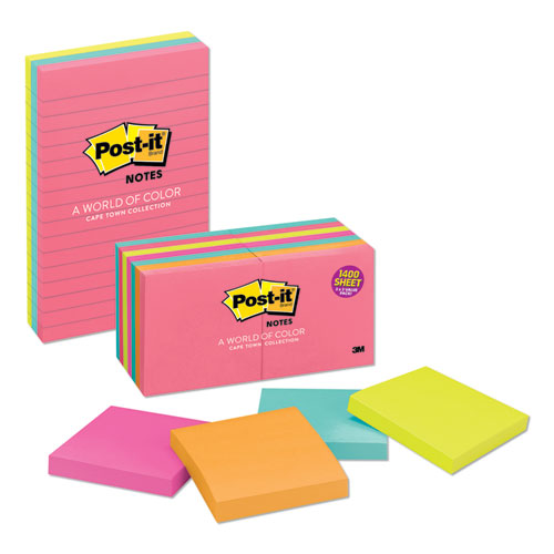 Original Pads In Poptimistic Colors, Cabinet Pack, 3 X 3, 100 Sheets-pad, 18 Pads-pack