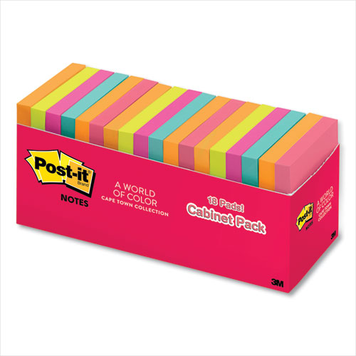 Original Pads In Poptimistic Colors, Cabinet Pack, 3 X 3, 100 Sheets-pad, 18 Pads-pack