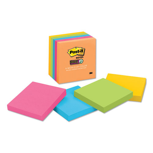 Pads In Rio De Janeiro Colors, 3 X 3, 90-sheet Pads, 5-pack