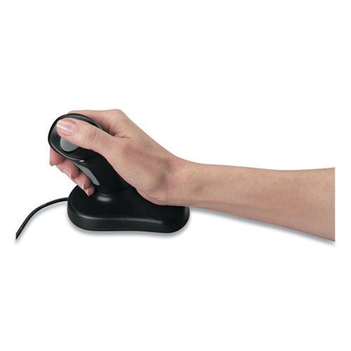 Ergonomic Wired Three-button Optical Mouse, Large, Usb-ps2, Right Hand Use, Black
