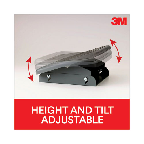 Adjustable Steel Footrest, Nonslip Surface, 22w X 14d X 4-3-4h, Black-charcoal