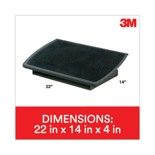 Adjustable Steel Footrest, Nonslip Surface, 22w X 14d X 4-3-4h, Black-charcoal