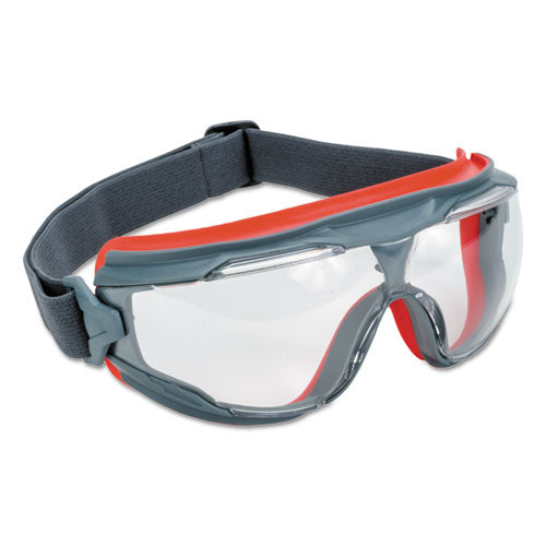Gogglegear 500series Safety Goggles, Antifog, Red-black Frame, Clear Lens,10-ctn