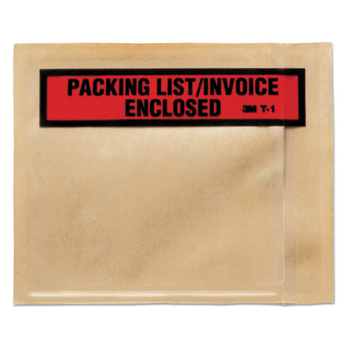 Top Print Self-adhesive Packing List Envelope, Top-print Front: Packing List-invoice Enclosed, 4.5 X 5.5, Clear, 1,000-box