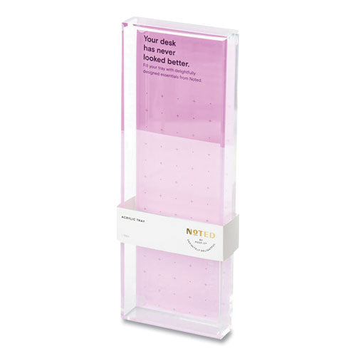 Acrylic Note And Pen Tray, For 3 X 3 Pads, Clear