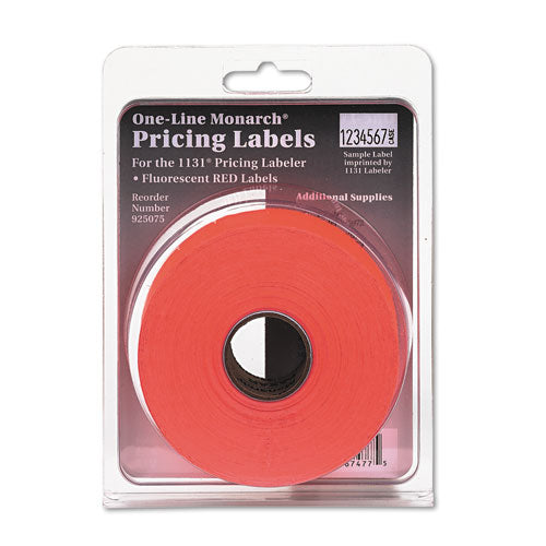 Easy-load One-line Labels For Pricemarker 1131, 0.44 X 0.88, Fluorescent Red, 2,500-roll