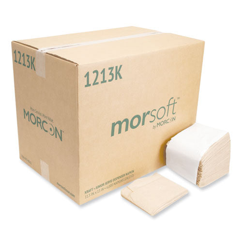 Morsoft Dispenser Napkins, 1-ply, 11.5 X 13, Kraft, 250-pack, 24 Packs-carton