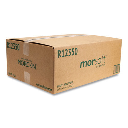 Morsoft Universal Roll Towels, 8" X 350 Ft, Brown, 12 Rolls-carton