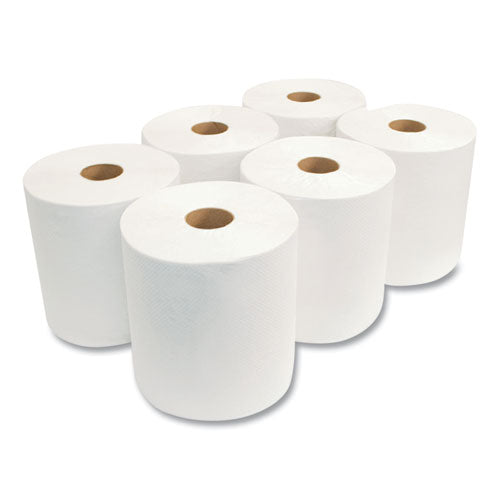 Morsoft Universal Roll Towels, 8" X 800 Ft, White, 6 Rolls-carton