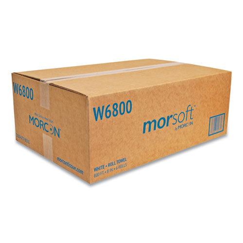 Morsoft Universal Roll Towels, 8" X 800 Ft, White, 6 Rolls-carton
