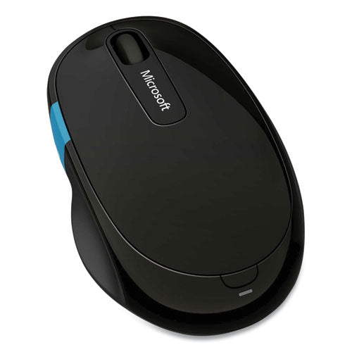 Sculpt Comfort Bluetooth Optical Mouse, 33 Ft Wireless Range, Right Hand Use, Black-blue
