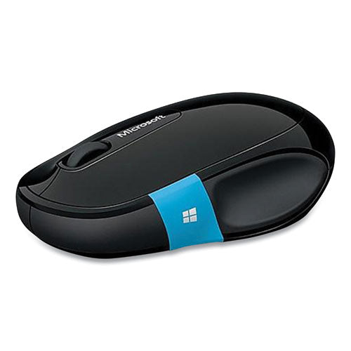 Sculpt Comfort Bluetooth Optical Mouse, 33 Ft Wireless Range, Right Hand Use, Black-blue