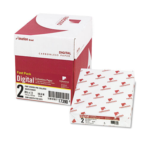 Fast Pack Digital Carbonless Paper, 2-part, 8.5 X 11, White-canary, 500 Sheets-ream, 5 Reams-carton