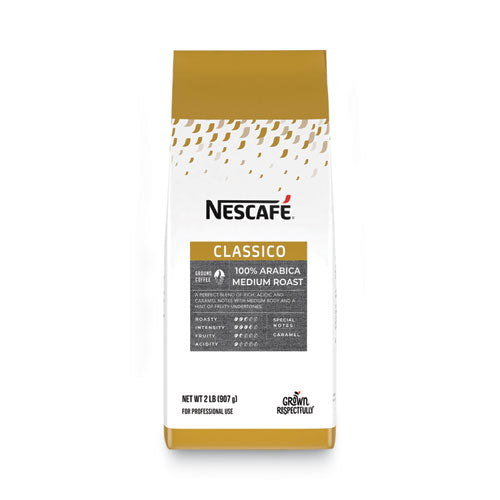 Classico 100% Arabica Roast Ground Coffee, Medium Blend, 2 Lb Bag, 6-carton
