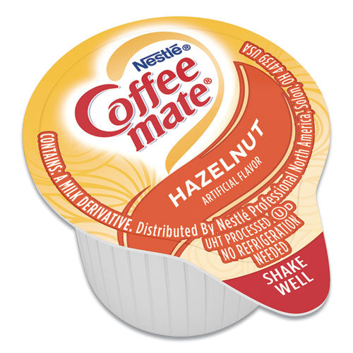Liquid Coffee Creamer, Hazelnut, 0.38 Oz Mini Cups, 50-box
