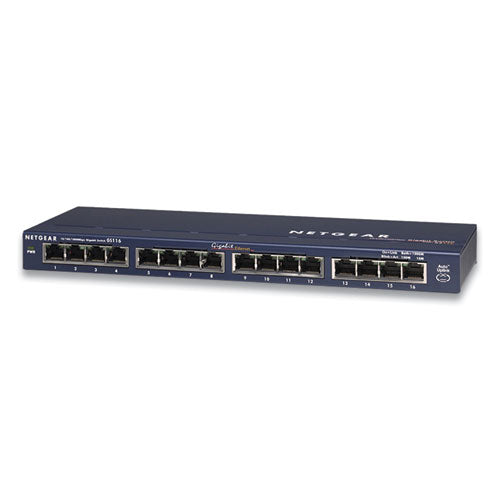 Unmanaged Gigabit Ethernet Switch, 32 Gbps Bandwidth, 256 Kb Buffer, 16 Ports