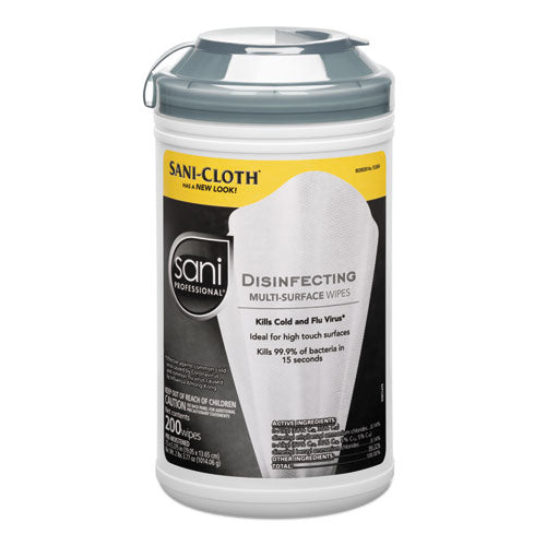 Disinfecting Multi-surface Wipes, 7.5 X 5.38, 200-canister, 6-carton