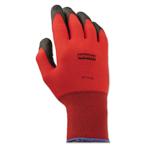 Northflex Red Foamed Pvc Gloves, Red-black, Size 9-l, 12 Pairs