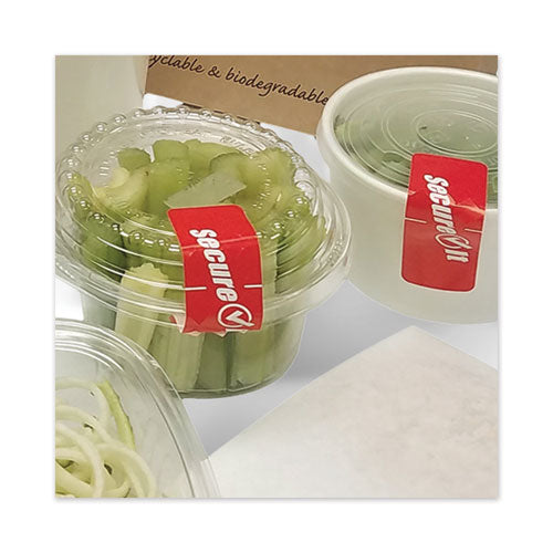 Secureit Tamper Evident Food Container Seal, "secure It", 1 X 3, Red, 250-roll, 2 Rolls-pack