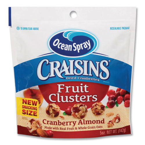 Craisins Fruit Clusters, Cranberry Almond, 5 Oz Resealable Bag, 12-carton
