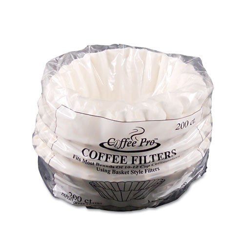 Basket Filters For Drip Coffeemakers, 10 To 12-cups, White, 200 Filters-pack