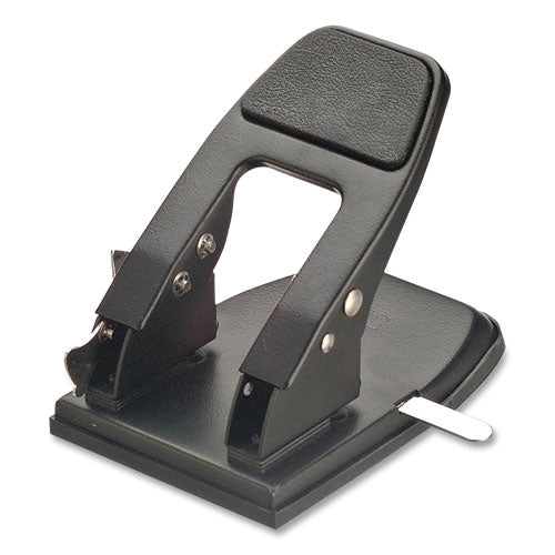 50-sheet Heavy-duty Two-hole Punch With Padded Handle, 1-4" Holes, Black