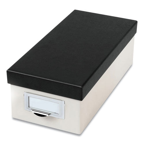 Index Card Storage Box, Holds 1,000 3 X 5 Cards, 5.5 X 11.5 X 3.88, Pressboard, Marble White-black