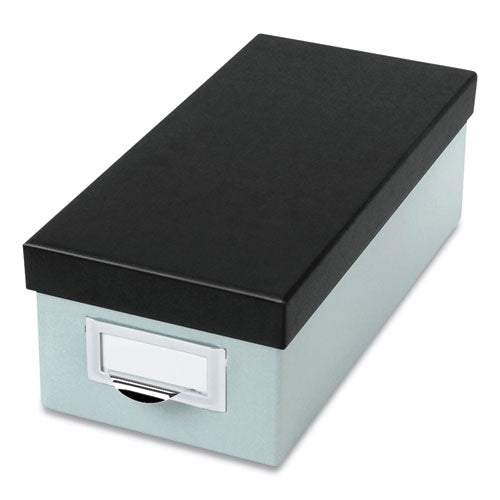 Index Card Storage Box, Holds 1,000 3 X 5 Cards, 5.5 X 11.5 X 3.88, Pressboard, Blue Fog-black
